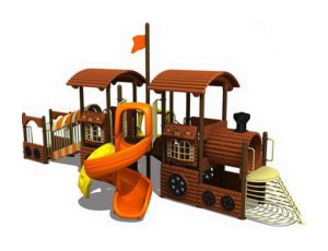 Детские площадки в виде красивых паровозов
